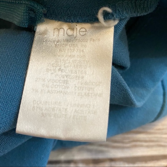 Maje High Rise Slim Fit Chino Knit Shorts Blue Sz 36 Small - Picture 7 of 10